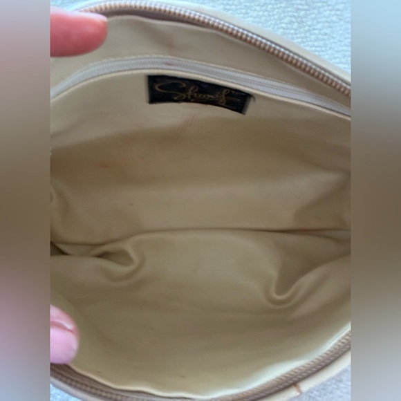 Vintage 1980s Sharif Gold & off whiteMetallic Woven LeatherShoulder Bag - Picture 13 of 16